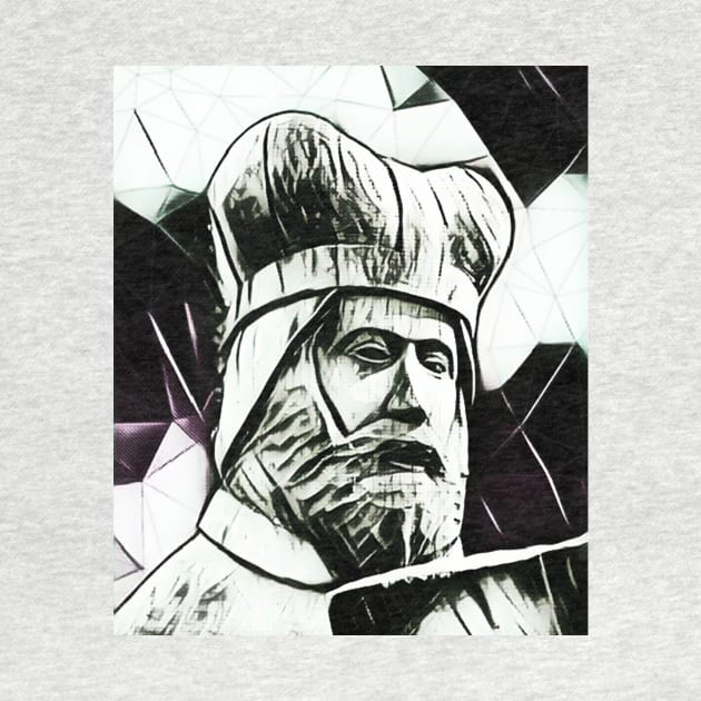 Geoffrey of Monmouth Blackand White Portrait | Geoffrey of Monmouth Artwork 3 by JustLit